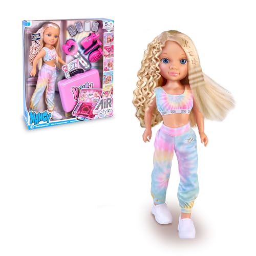 Nancy Air Styler, Bambola Con Asciugacapelli Per Creare Cinque Diverse Acconciature: Capelli Flessibili, Per Bambine/I +3 Anni, Famosa (Nac73000)
