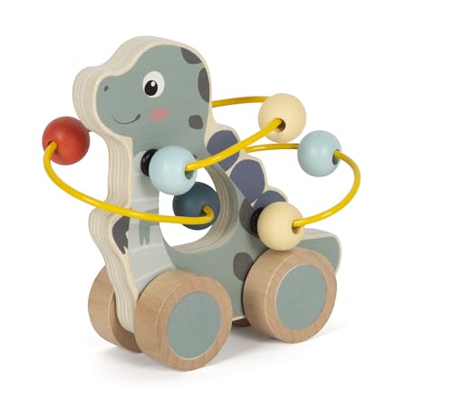 Small Foot Animale Da Trainare Con Percorso Motricità "Dino", In Legno Fsc® 100% Certificato, Per Bambini Dai 12 Mesi, 12615