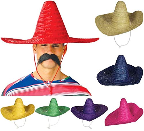 Guirca Cappello Messicano Sombrero Adulto 50 Cm - Colori Assortiti (Verde)