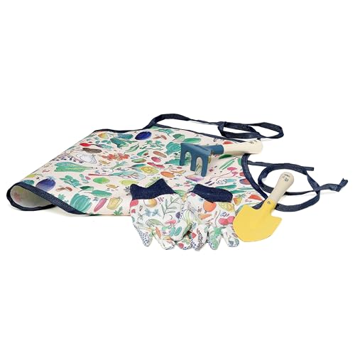 Vilac Petit Jardinier-Cofanetto Trapiantore, Rastrello, Guanti E Grembiule. Perfetto Per Introdurre I Piccoli Alle Gioie Del Giardinaggio, Sviluppare