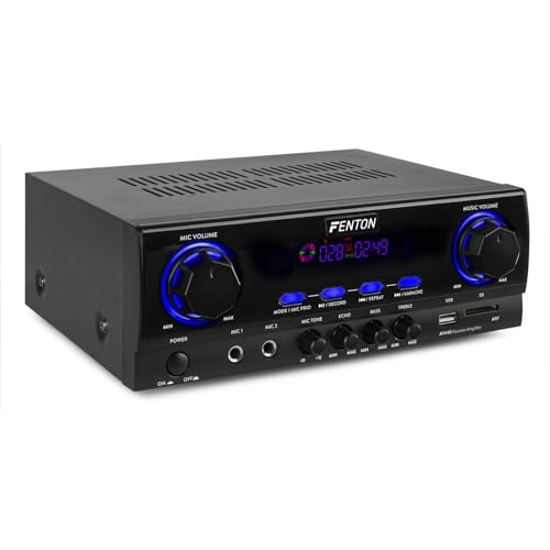 Fenton Av440 - Amplificatore Digitale Karaoke Con Bluetooth, Potenza Di 400 W, Lettore Mp3 Integrato, 2 Ingressi Microfono, Fornito Con Telecomando, I