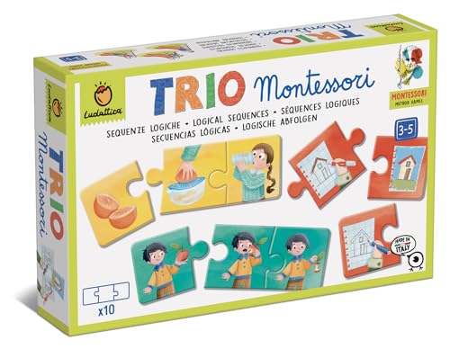Ludattica - Giochi Montessori - Trio Montessori: Scopri Le Sequenze Logiche "Prima E Dopo" Con Il Metodo Montessori! Gioco Educativo 3-5 Anni - Made I