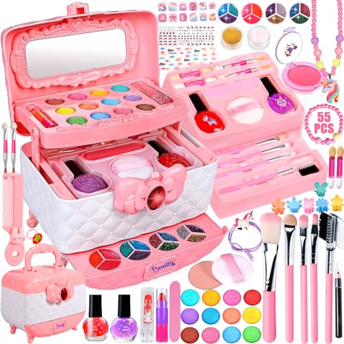Encoun Trucchi Bambina Set, Lavabile Set Di Trucchi Per Bambini, Trucchi Bambina Anallergici, Valigetta Trucco Bambina, Trucchi Per Bambina Giochi Bam