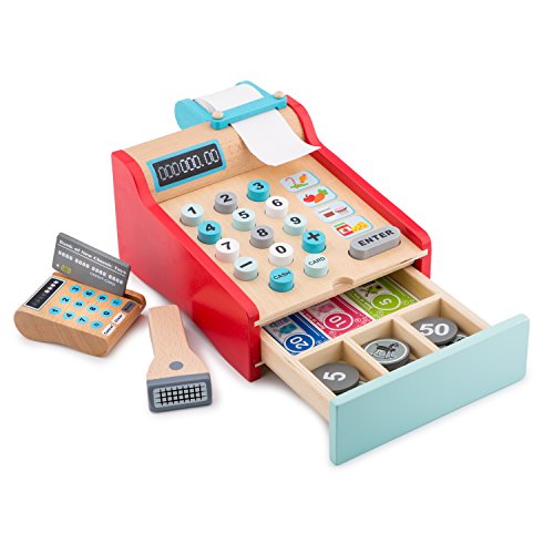 New Classic Toys Cash Register, Colore Rosso, Set Di Registratori Di Cassa, 10650