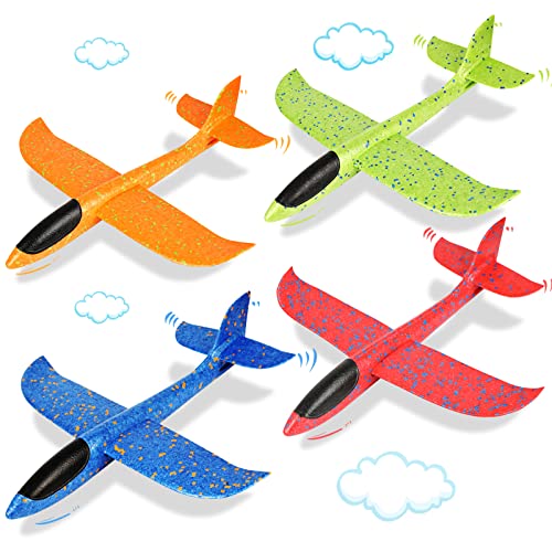 Vcostore Aereo Polistirolo Per Bambini - 4 Pezzi Aerei Polistirolo Da Lanciare Grande Aliante Sport All'Aperto Aereo Giocattolo Per Bambini E Adulti