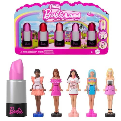 Barbie Mini Barbieland - Fashionistas, Set Confezione Speciale Con 5 Mini Bambole Da Collezionare In Tubetti Di Rossetto, Soprese Incluse, Giocattolo