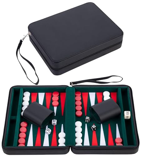 Engelhart - 250502 - Astuccio Da Viaggio Da 9 Pollici Backgammon Verde Rosso Bianco