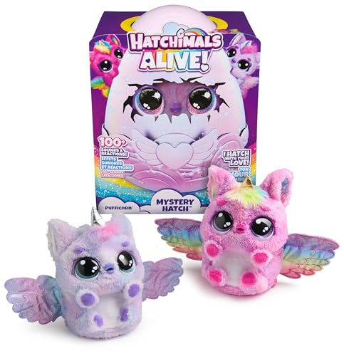 Hatchimals Alive, Uovo Mystery Hatch Pufficorn, Peluche Interattivo A Sorpresa | Effetti Speciali | Nebbia, Luci E Suoni (I Modelli Possono Variare),
