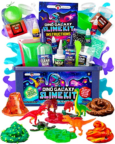 Original Stationery Kit Slime Galassia Dei Dinosauri, Slime Kit Glow In The Dark Con Dinosauri Giocattolo E Accessori Fantastici, Kit Per Fare Slime D