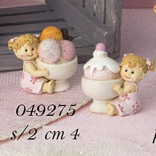 12 Pezzi Cremino Baby Pasticcioni Rosa In Resina Bomboniera Bambino Nasc