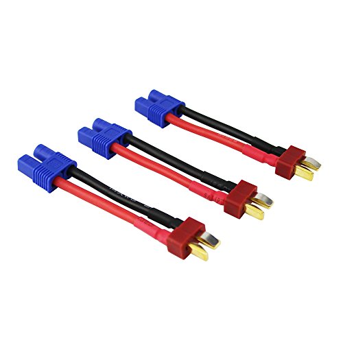 Oliyin 3Pcs T-Plug Deans Stile Maschio-Femmina Adattatore Connettore Stile Ec3 Con Cavo 14Awg Da 1.96 Pollici (Confezione Da 3)