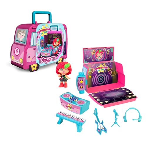 Pinypon - Super Star, Valigetta Che Si Apre E Si Trasforma In Palco, Include La Figura Del Cantante E Tutti Gli Accessori Per Il Concerto, Per Bambine