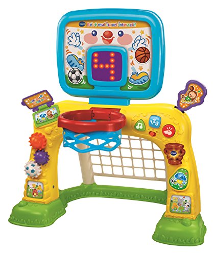 Vtech - Bambino Multisport Interattivo Multicolore, Struttura Motoria Bambino 2 In 1, Gabbia Da Calcio, Cestino Da Basket Con Tabella Di Punteggio E P