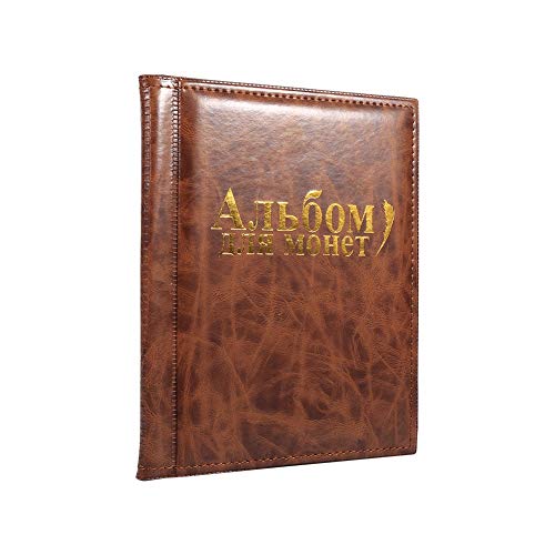 Soulong Raccoglitore Per Collezione Di Monete, Moneta Tasche, Album Portamonete 250 Tasche (Marrone)