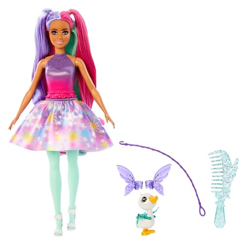 Barbie Un Tocco Di Magia - The Glyph, Bambola Con Outfit Fantasy E Accessori Per Lo Styling, Cucciolo E Guinzaglio Inclusi, Giocattolo Per Bambini, 3+