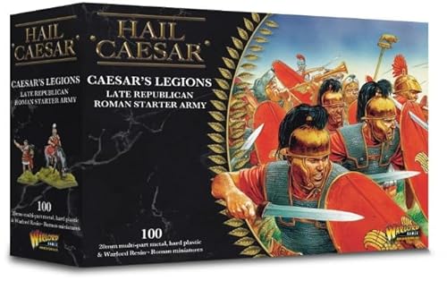 Warlord Games Wl109911101 Caesarian Roman Starter Army, 96 Figure Di Plastica, 2 Ufficiali A Callo, 1 Scorpio, Scala 28Mm
