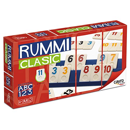 Cayro - Rummi - + 8 Anni - Modello Classico - Divertente Gioco Da Tavolo Ideale Per Bambini E Adulti - 106 Pezzi, 1 Borsa In Tessuto E 4 Supporti - Da