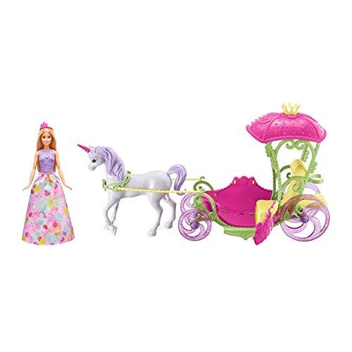 Barbie Carrozza Del Regno Delle Caramelle Con Unicorno Dreamtopia E Principessa, Dyx31