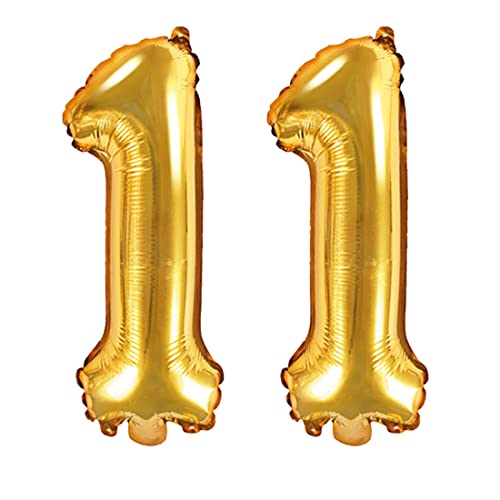 Palloncino Foil Mylar Numero 11 Colore Oro 35 Cm
