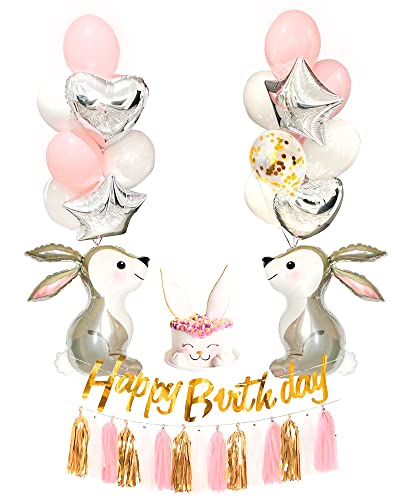 Regendeko Happy Birthday, Coniglietto Rosa, Decorazione Per Il Compleanno Dei Bambini, Decorazione Di Compleanno, Palloncini Per Feste Di Compleanno P