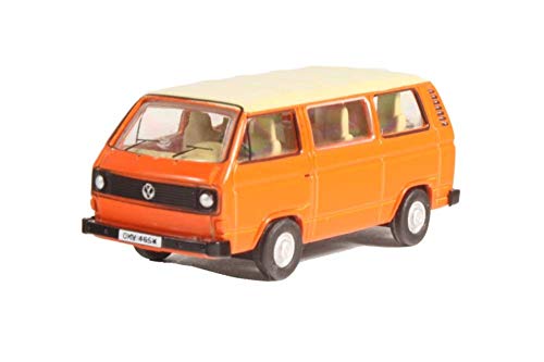 Oxford Diecast 76T25008 Vw T25 Bus Ivory/Brilliant Orange