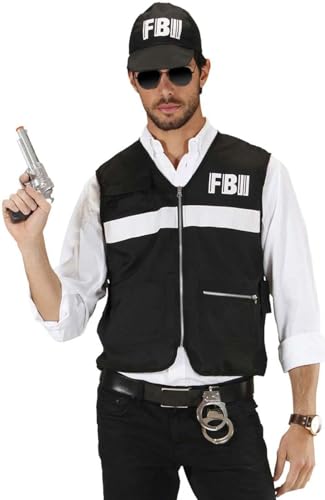 Widmann Milano Party Fashion - Costume Da Investigatore Della Scena Del Crimine Dell'Fbi, Uniforme, Swat, Agente Segreto, Costumi Di Carnevale
