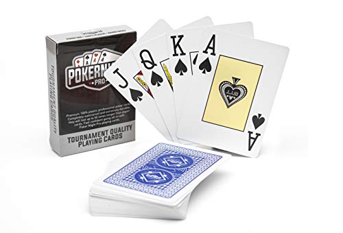 Poker Night Pro Carte Da Gioco Professionali Impermeabili In Plastica 100%, Carte Da Poker Texas Holdem (Retro Blu) | 54 Pezzi Tra Cui 2 Jolly | Indic