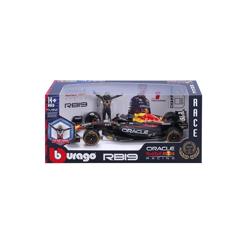Bburago - Red Bull Racing Rb19 Max Verstappen #1 2023 - Modellino Realistico Auto In Scala 1:24 E Personaggio Di Max Verstappen, Licenza Ufficiale Red