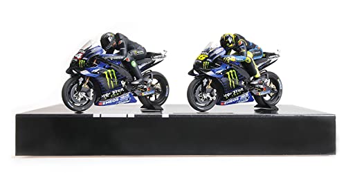 Minichamps 122194446 Personaggi Yamaha Yzr-M1-2 In Miniatura Da Collezione L.Hamilton V.Rossi-Valencia Test 2019, Multicolore