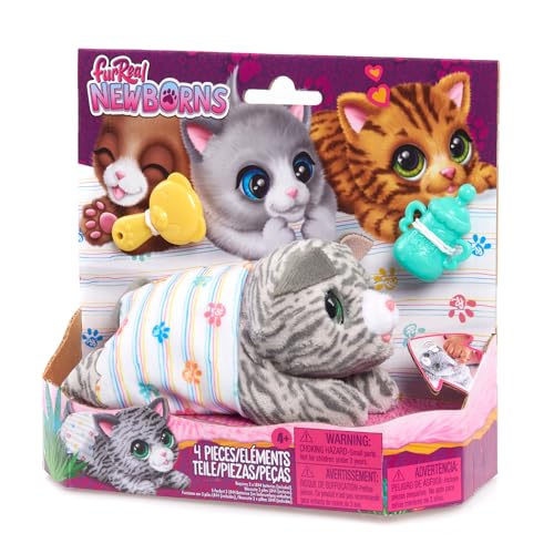 Just Play Peluche Interattivo Furreal Newborns Kitty, Piccolo Cucciolo Di Peluche Con Effetti Sonori E Movimento, Giocattoli Per Bambini Dai 4 Anni
