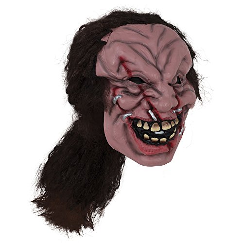 Bristol Novelty Bm527 Maschera Zombie Con Capelli, Unisex, Per Adulti, Multicolore, Taglia Unica Halloween