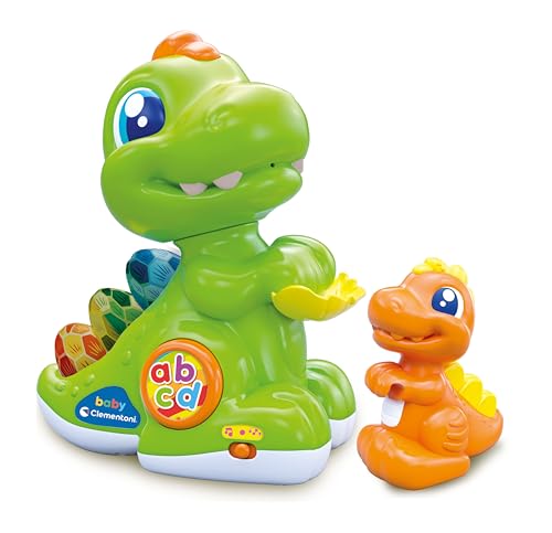 Clementoni Baby Dino-Dinosauro Cucciolo, Centro Attività, Gioco Elettronico Interattivo 10 Mesi, Educativo Insegna Prime Lettere, Stimola Primi Passi,