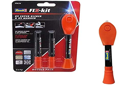 Revell 39625 Modélisme Alle Uv-Fix-Kit Con Recharge-Colle Tutti I Materiali, 39626, Nero