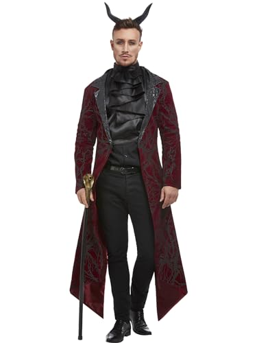 Smiffys Costume Deluxe Da Diavolo, Rosso, Giacca, Cravatta E Corna