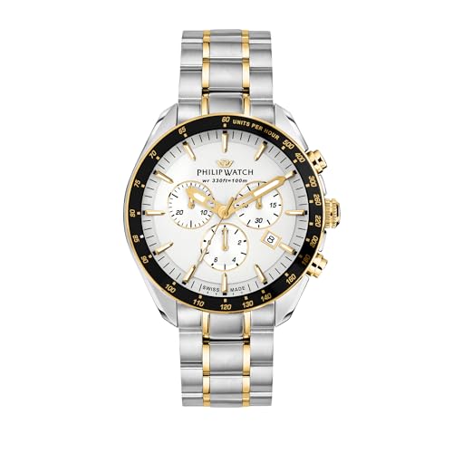 Philip Watch Orologio Uomo, Cronografo, Analogico, Cinturino In Acciaio, Collezione Blaze - R8273995016