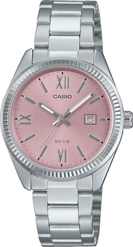 Casio Ltp1302Dd-4A1V Orologio Analogico Da Donna Standard In Acciaio Inossidabile Con Quadrante Rosa, Rosa