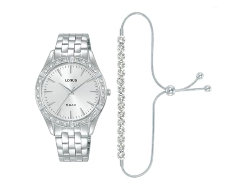 Lorus Set Orologio E Bracciale Da Donna Rg289Xx9, Argento