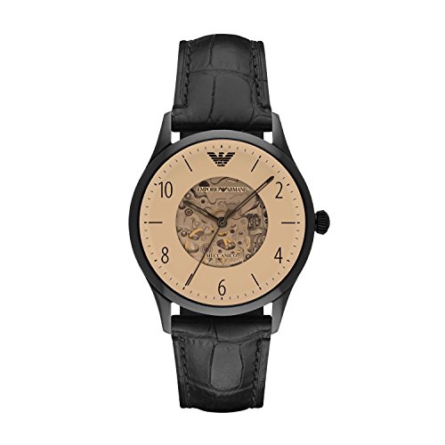 Emporio Armani Orologio Skeleton Automatico Uomo Con Cinturino In Pelle Ar1923