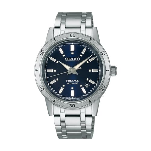 Orologio Uomo Automatico Seiko Presage Style 60'S Fondo Blu Srpl07J1 Cassa E Bracciale Acciaio