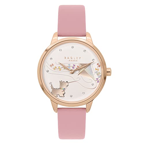 Radley Orologio Da Donna In Pelle Vintage Con Cinturino In Rosa Ry21604, Rosa Vintage., Retrò