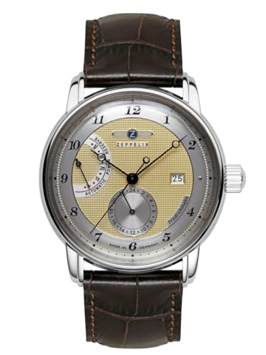 Zeppelin Orologio Da Uomo Con Cinturino In Pelle Serie Friedrichshafen Automatico Data 8590-5