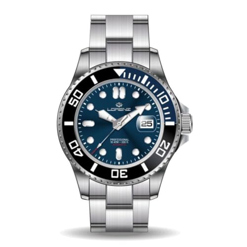 Lorenz Diver Automatic 26168Bb Orologio Automatico Da Uomo In Acciaio Inossidabile Sub 100 Metri
