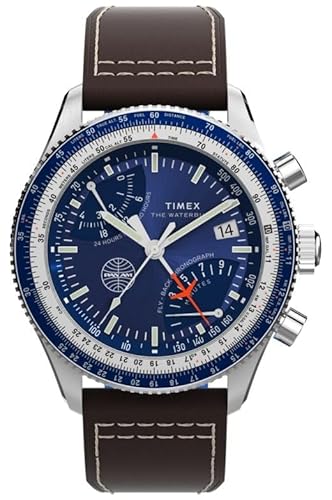 Timex Pan Am Waterbury Tw2W97200 - Cronografo Fly Back Da Uomo, Blu