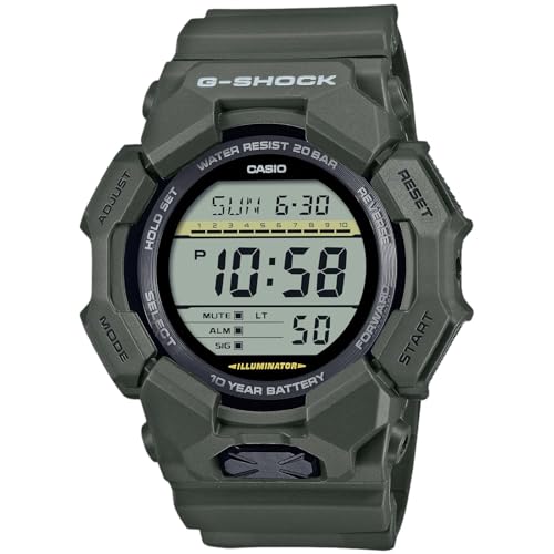 Casio Orologio G-Shock Gd-010-3Er, 20 Bar, Display Digitale, Verde Militare