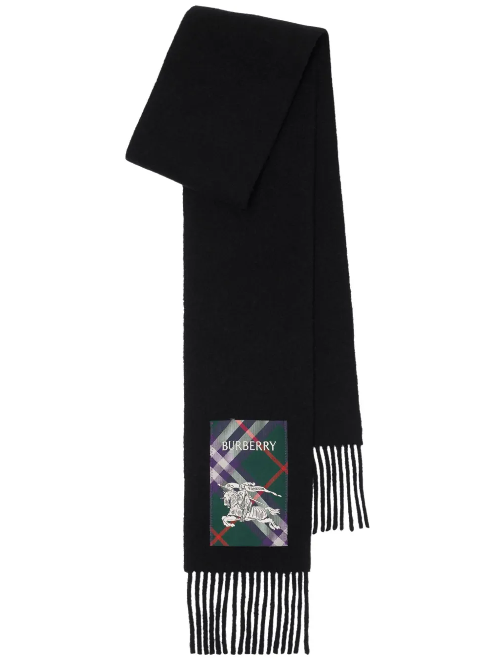 Burberry check-label cashmere scarf - Nero