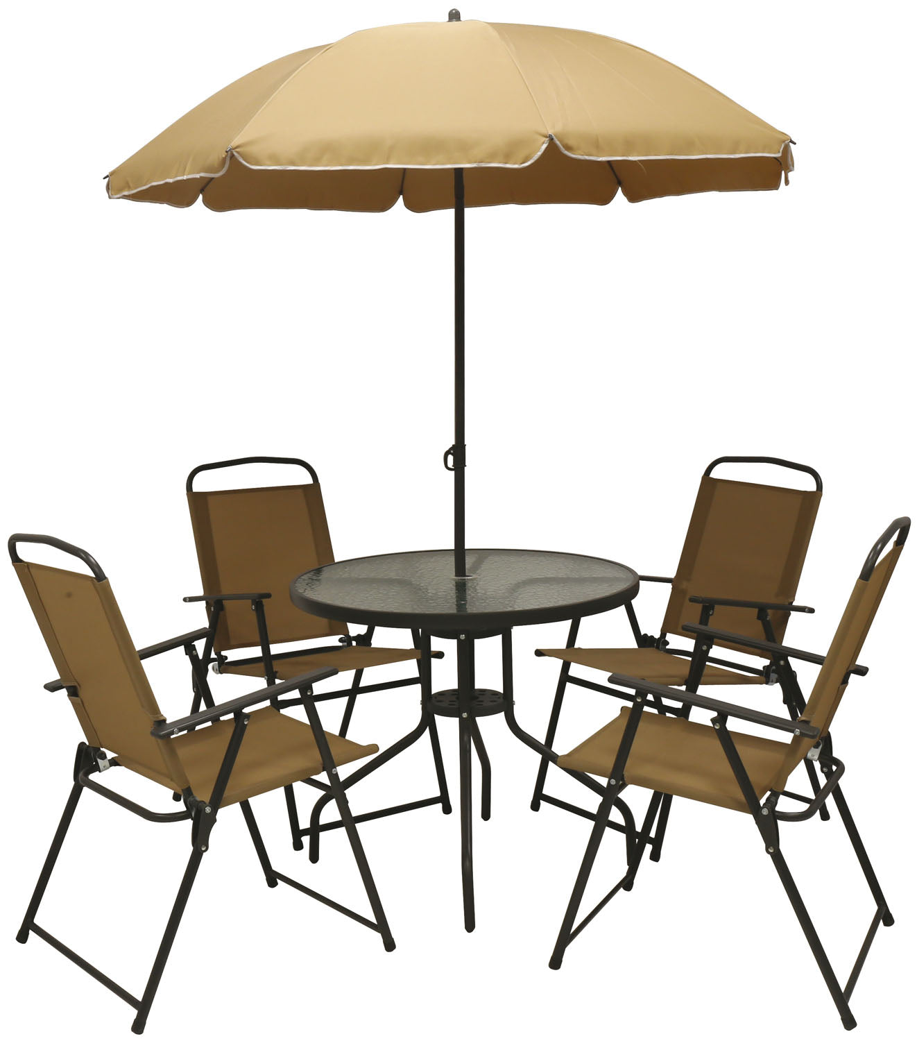 Set funny ombrellone+tavolo+4 sedie black