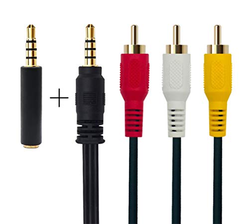 Qicheng&Lys 3.5 Mm A Rca Av Camcorder Video Cavo,3.5 Mm A Rca Spina Maschio A Rca Stereo Audio Video Maschio Cavo Aux 3.5 Dritto To 3Rca 2.5M