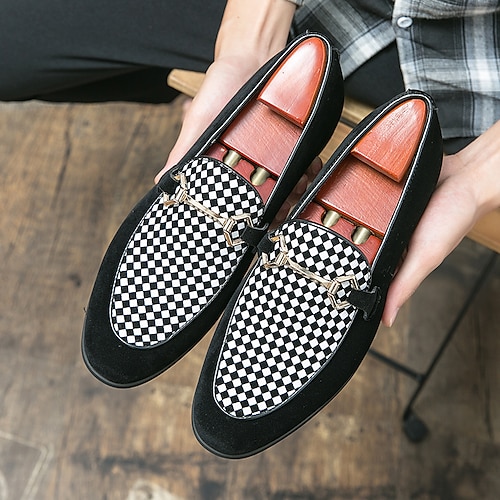 Per uomo Mocassini e Slip-Ons Scozzese Penny Loafers Cuoio Comodo Antiscivolo Mocassino Bianco / nero Nero