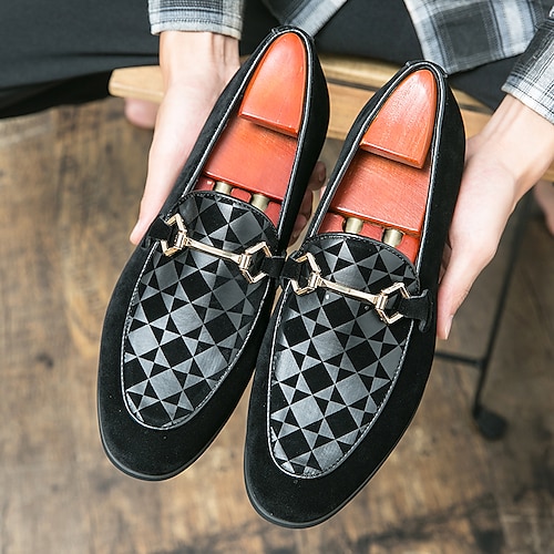 Per uomo Mocassini e Slip-Ons Scozzese Penny Loafers Cuoio Comodo Antiscivolo Mocassino Bianco / nero Nero