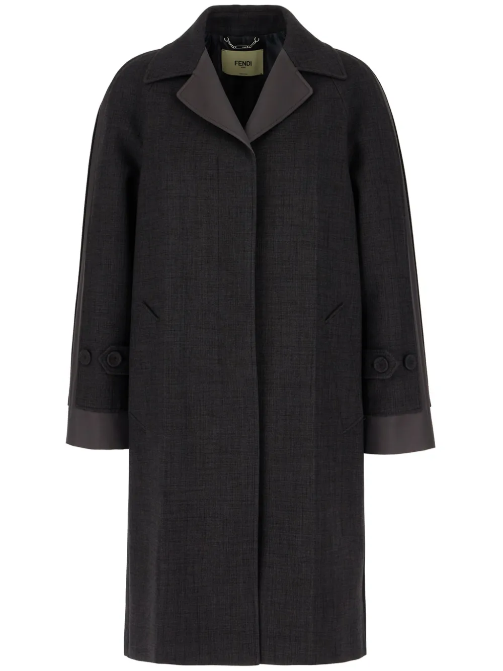FENDI concealed fastening coat - Grigio